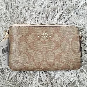 Coach Small Double Zipper Wristlet